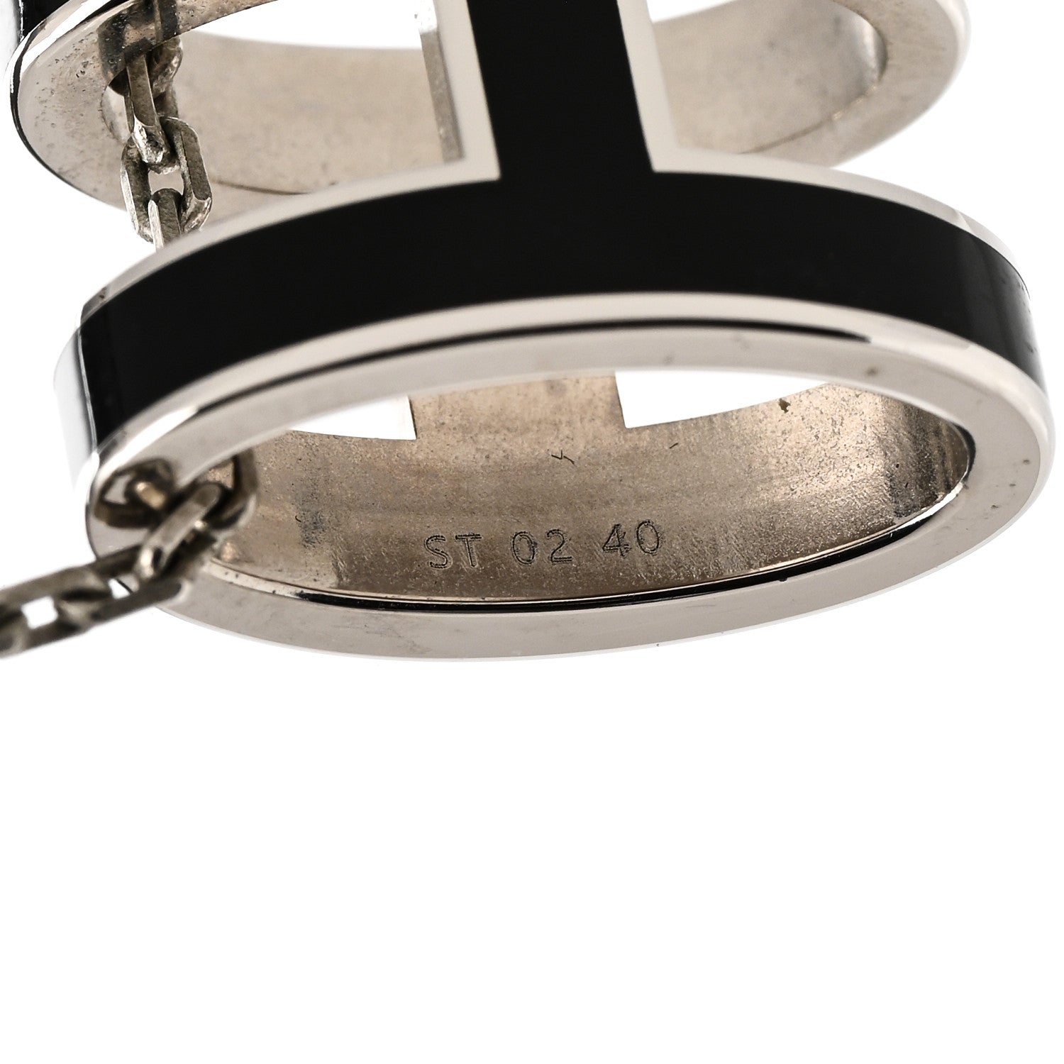 Hermes Lacquered Palladium Pop H Pendant Necklace Black 6 of 6