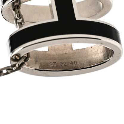 Hermes Lacquered Palladium Pop H Pendant Necklace Black 6 of 6