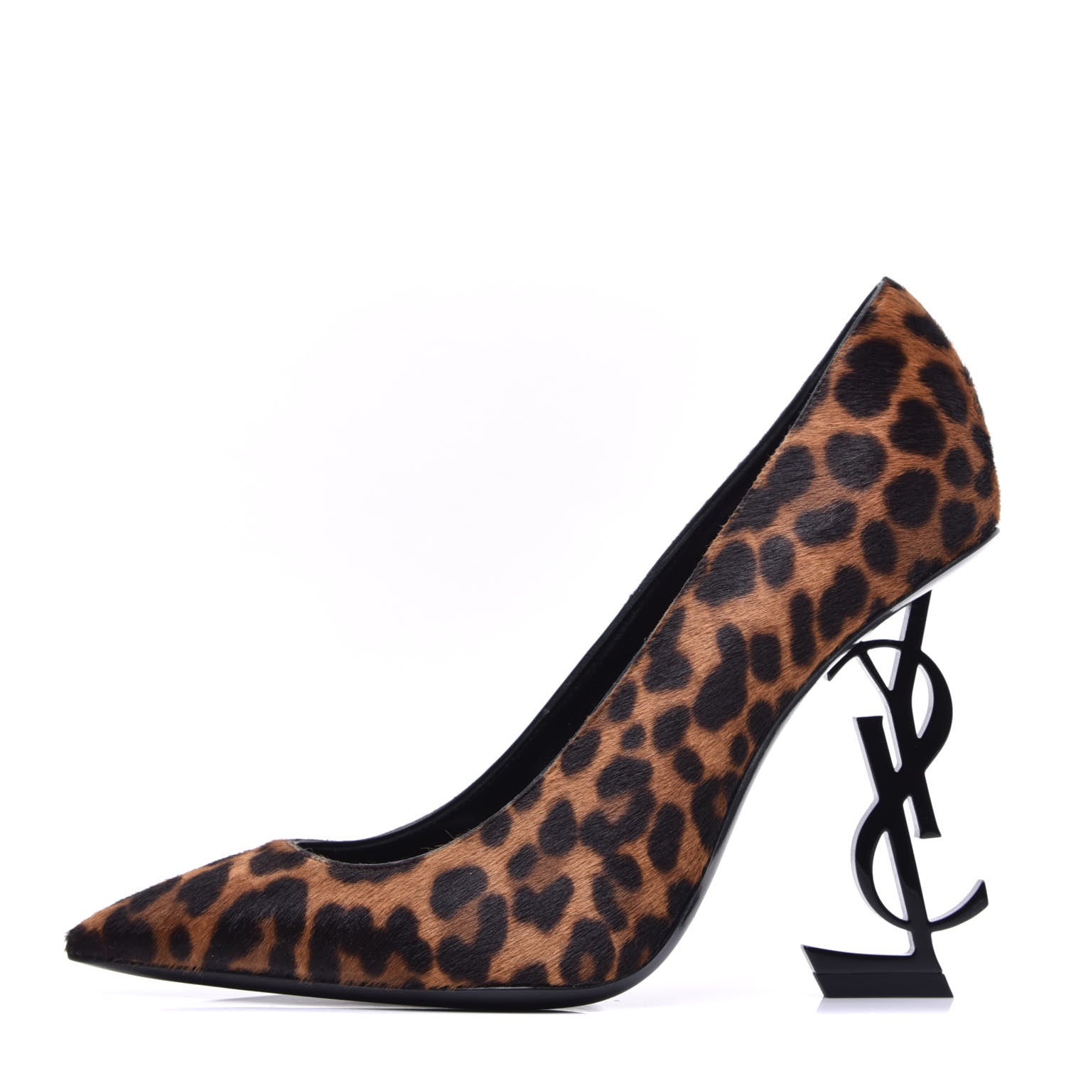 Saint Laurent Calf Hair Leopard Print Opyum 110 Pumps 35.5 Brown 1 of 9