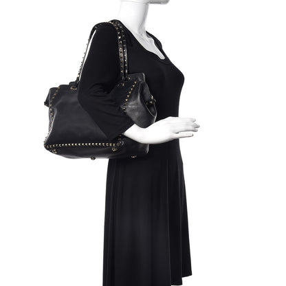 Valentino Garavani Vitello Medium Rockstud Tote Black 3 of 14