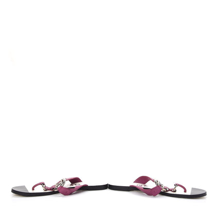 Chanel Lambskin CC Logo Thong Sandals 38 Purple 6 of 9