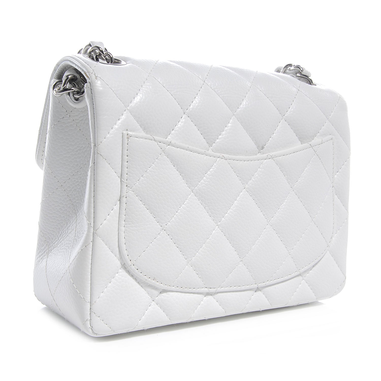 Chanel Caviar Quilted Mini Square Flap White 3 of 7