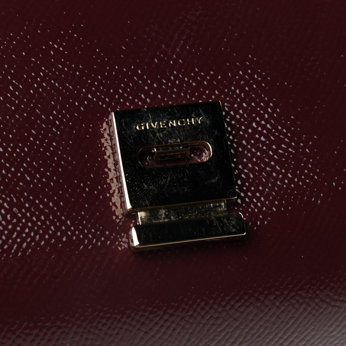 Textured Calfskin Mini Pandora Box Chain Crossbody Bag Oxblood
