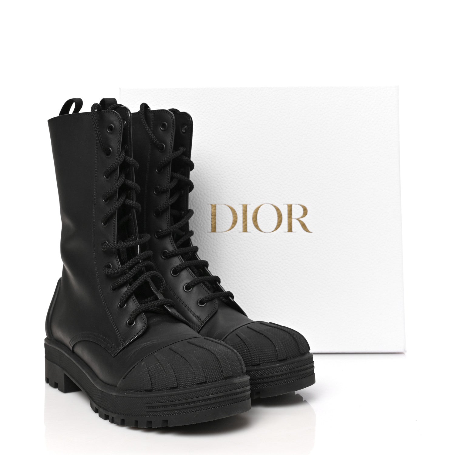 Christian Dior Calfskin Rubber Dioriron Boots 38.5 Black 8 of 8