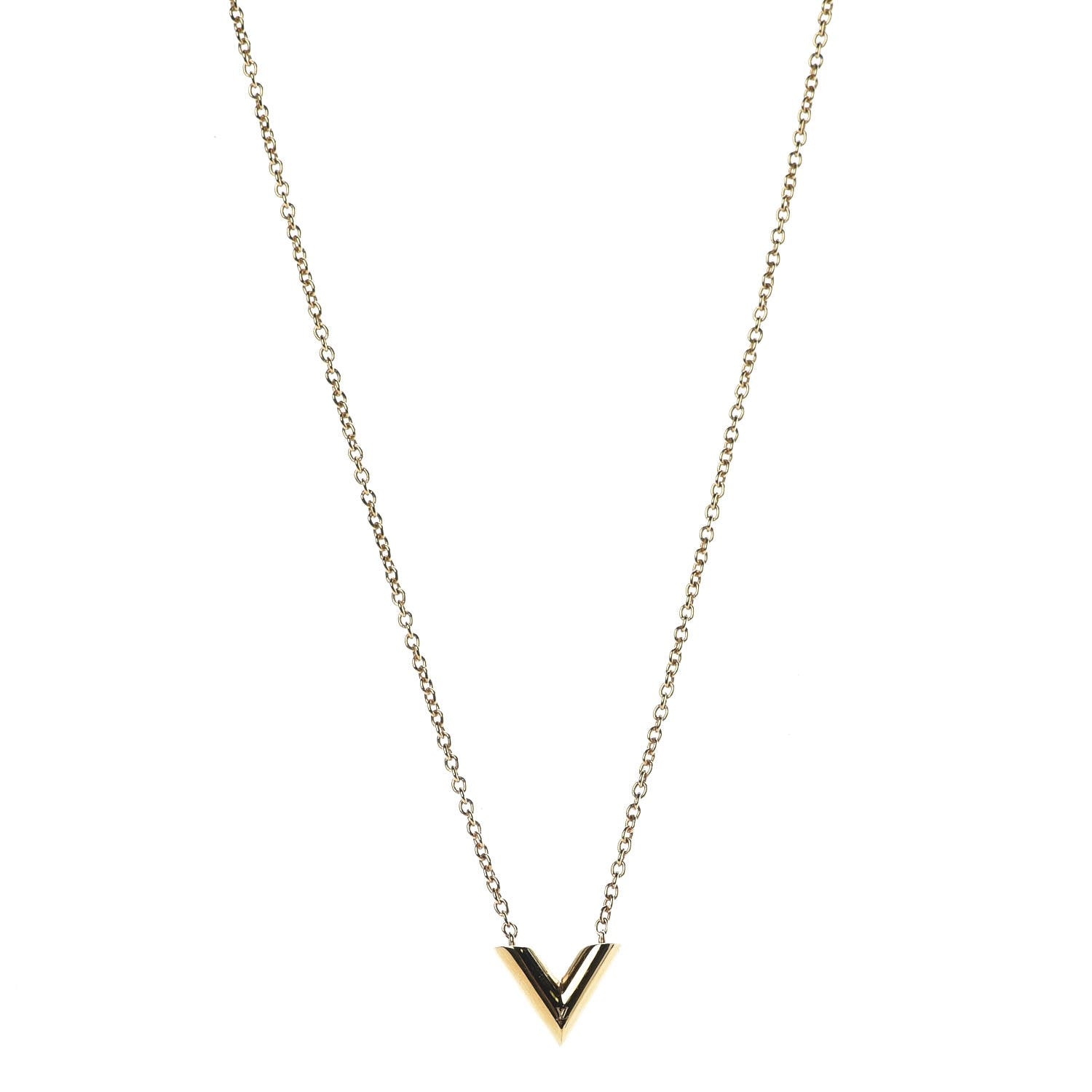 Louis Vuitton Essential V Necklace Gold 1 of 6