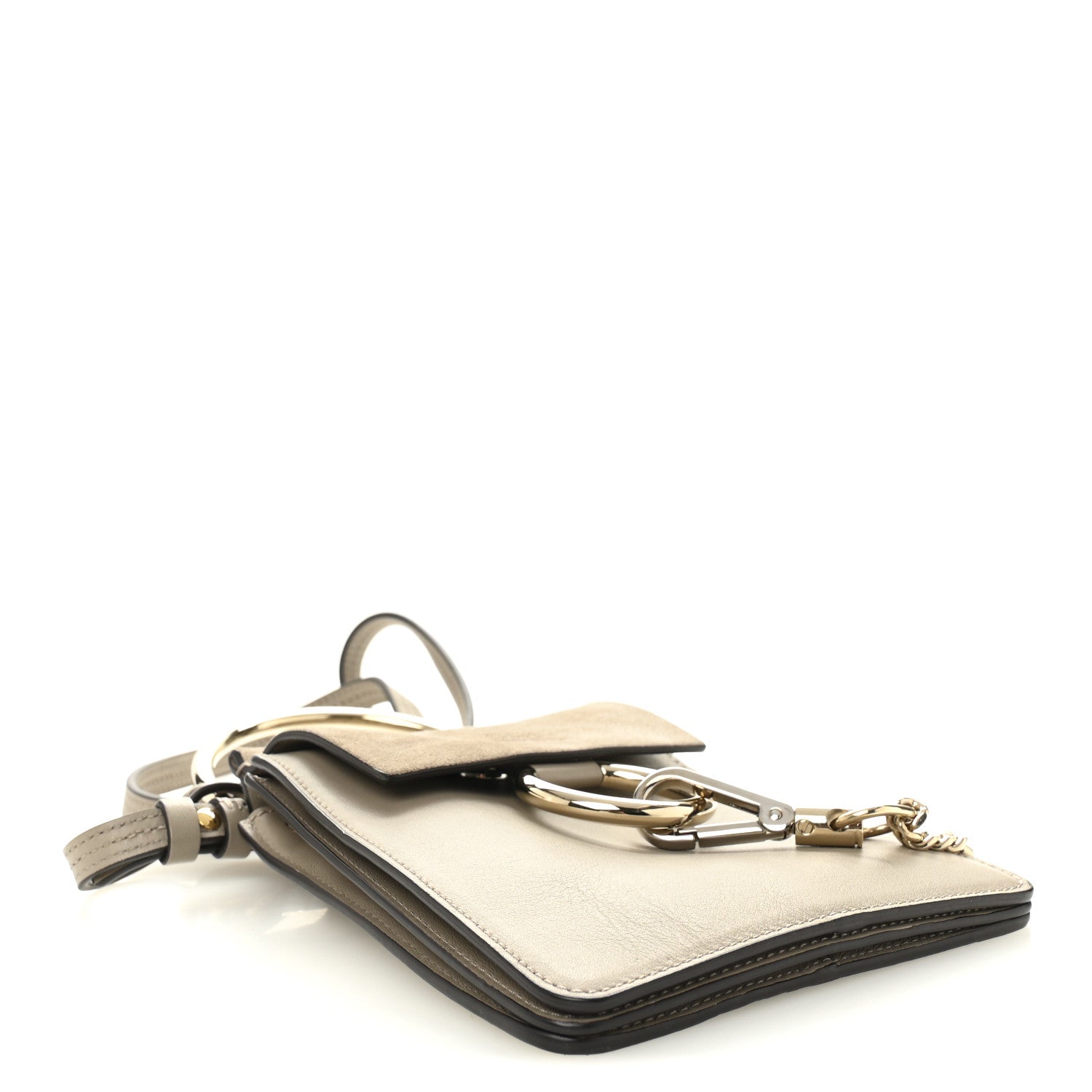 Chloe Suede Calfskin Mini Faye Bracelet Bag Motty Grey 4 of 9