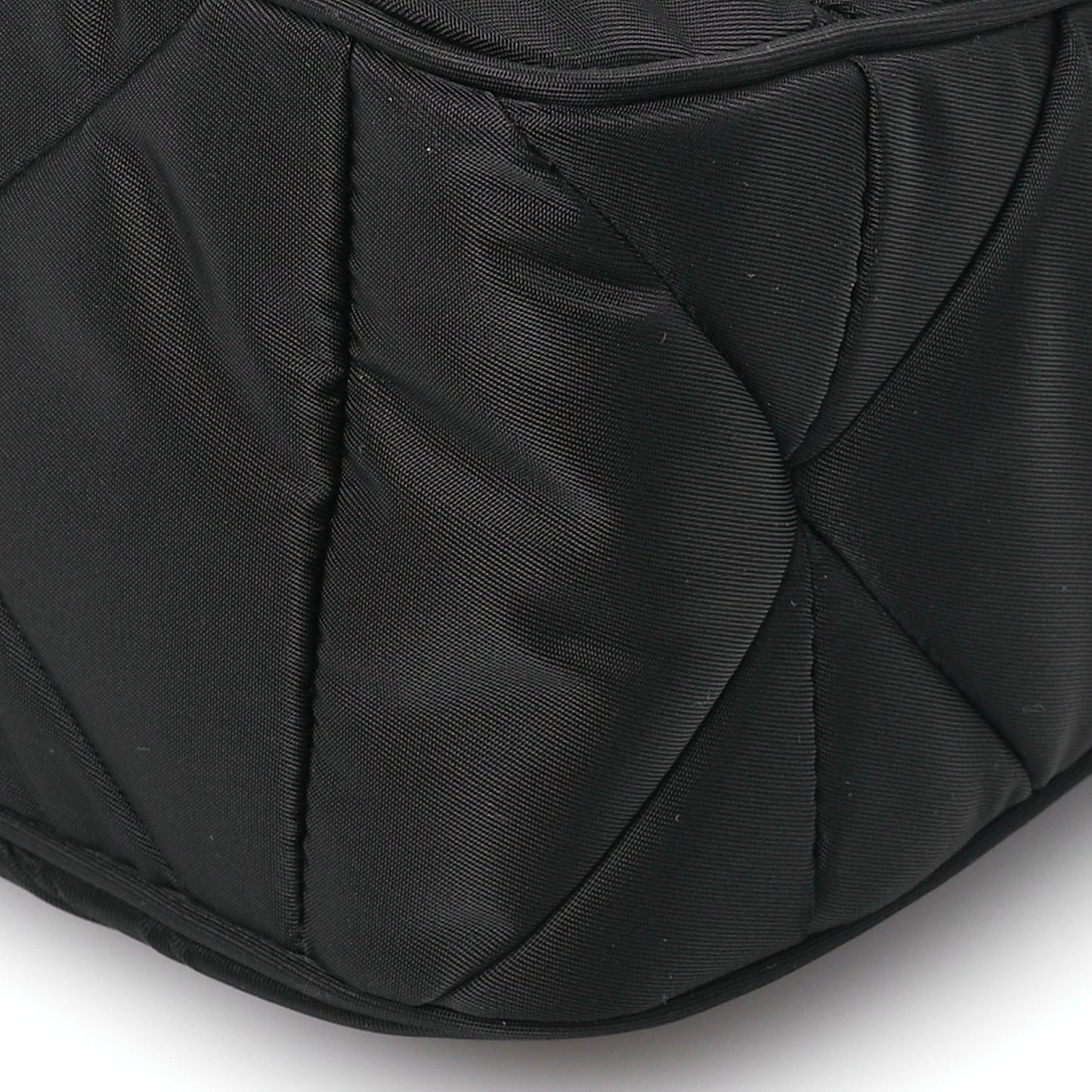 Re-Nylon Quilted Padded Flap Shoulder Bag Black