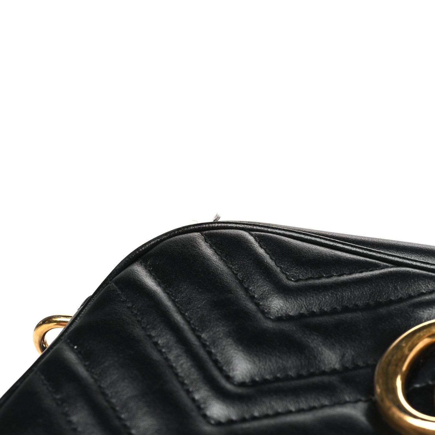Gucci Calfskin Matelasse Small GG Marmont Chain Shoulder Bag Black 12 of 12