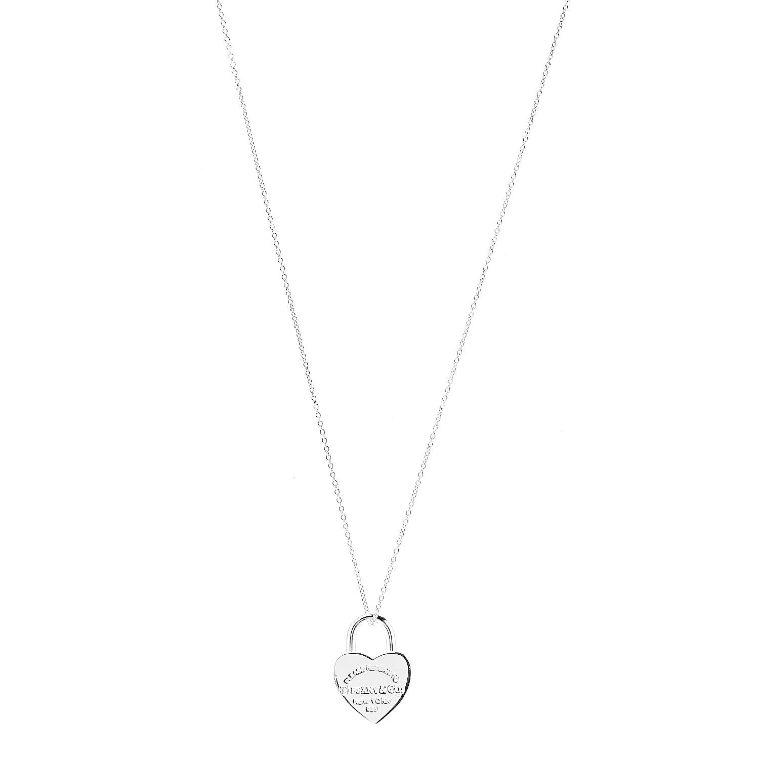Tiffany Sterling Silver Return to Heart Lock Pendant Necklace 1 of 5