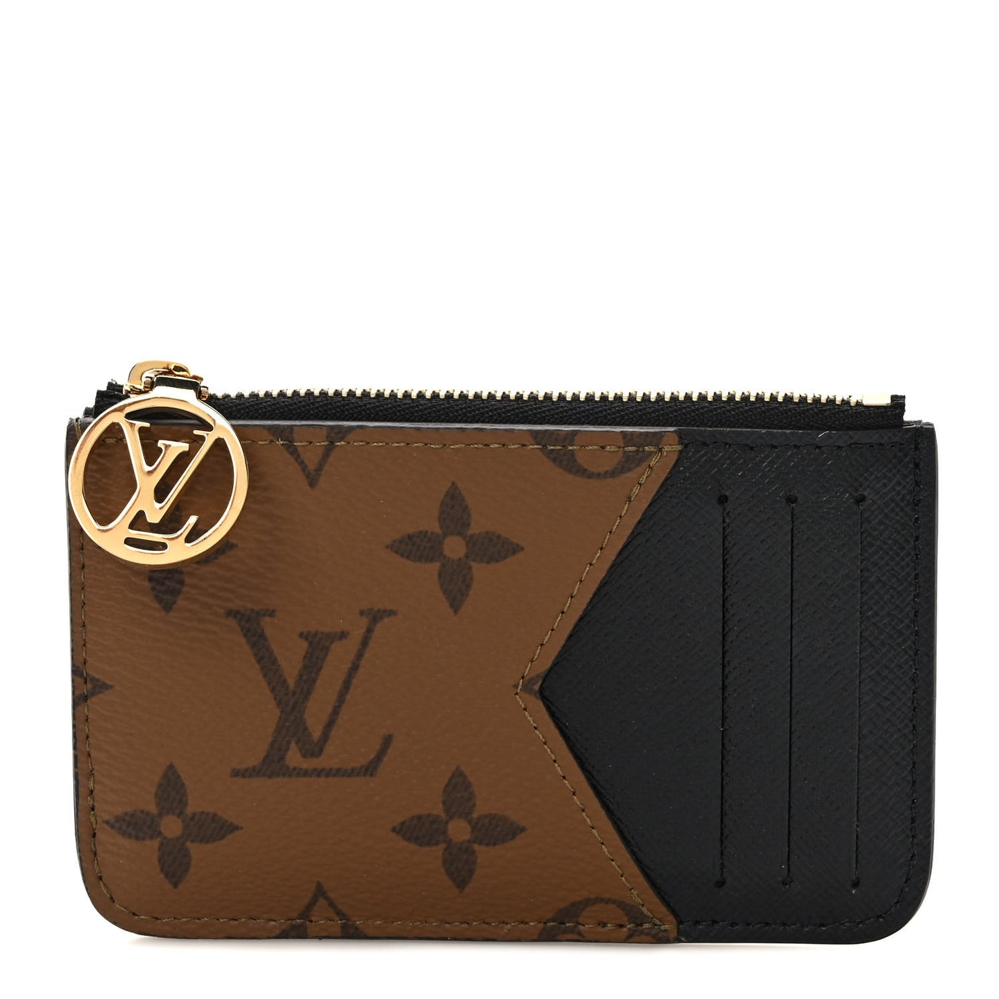 Reverse Monogram Zipped Romy Card Holder