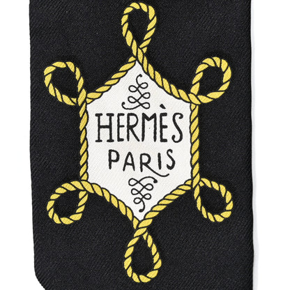 Hermes Silk Galons Et Brandebourg Twilly Black Gold White 5 of 5