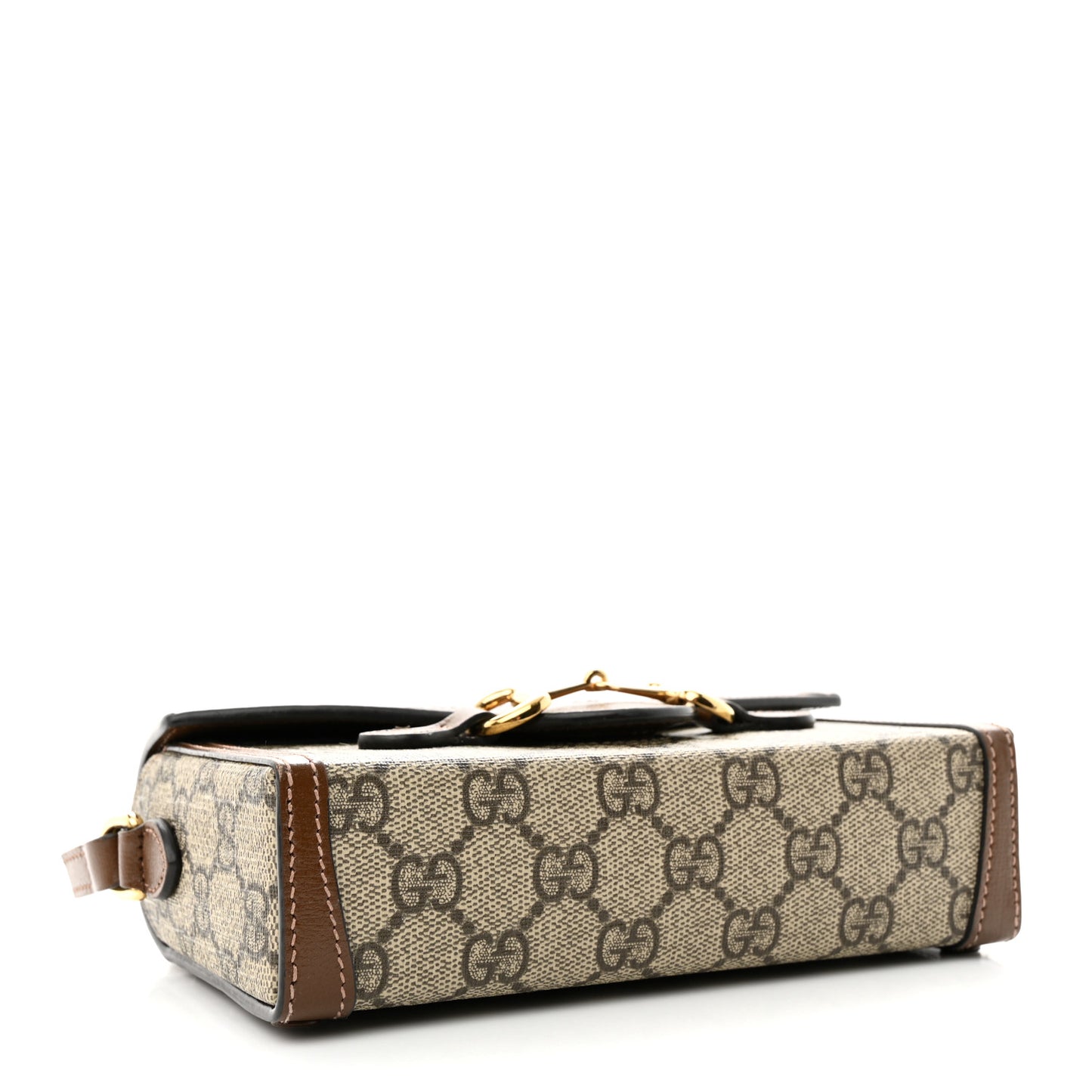 GG Supreme Monogram Mini Horsebit 1955 Shoulder Bag Beige Brown Sugar