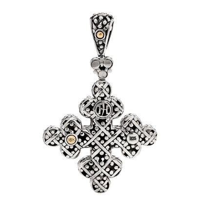 John Hardy Sterling Silver 18K Yellow Gold Pearl Jaisalmer Cross Pendant 3 of 4