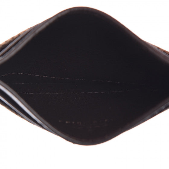 GG Supreme Monogram Card Holder Dark Brown