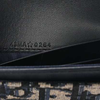 Christian Dior Smooth Calfskin Oblique Saddle Bloom Card Holder Blue 7 of 8