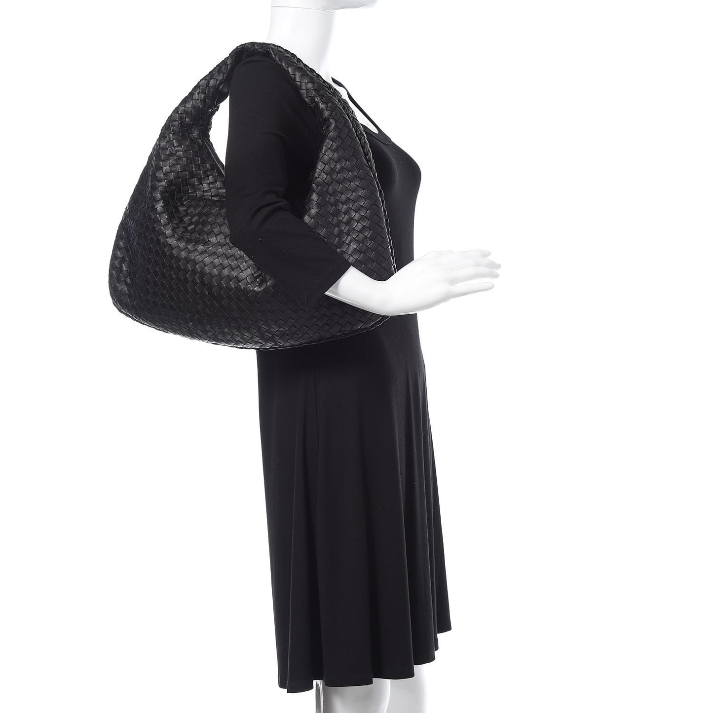 Nappa Intrecciato Large Veneta Hobo Black
