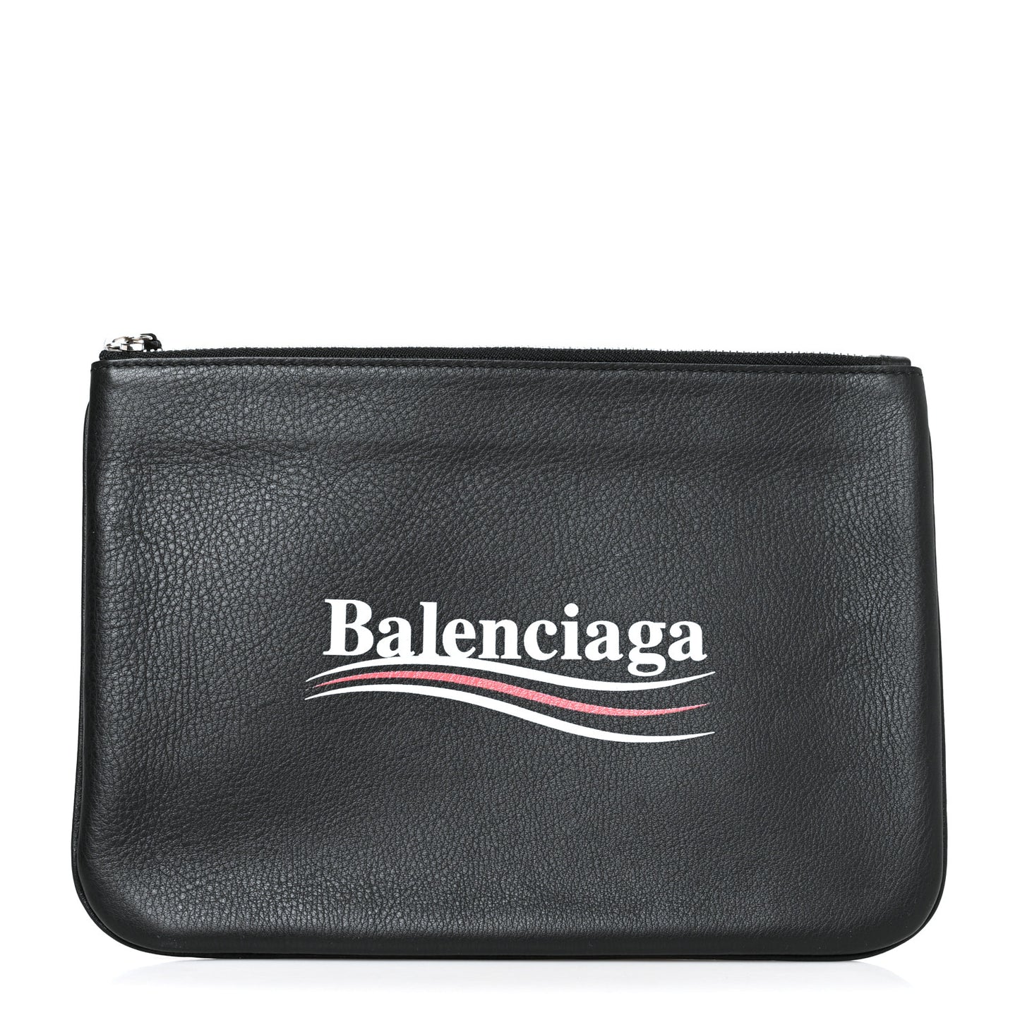 Calfskin Political Campaign Logo Pouch Black