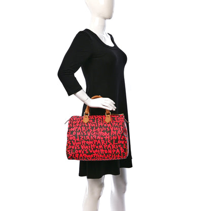 Louis Vuitton Monogram Graffiti Speedy 30 Fuchsia 2 of 8