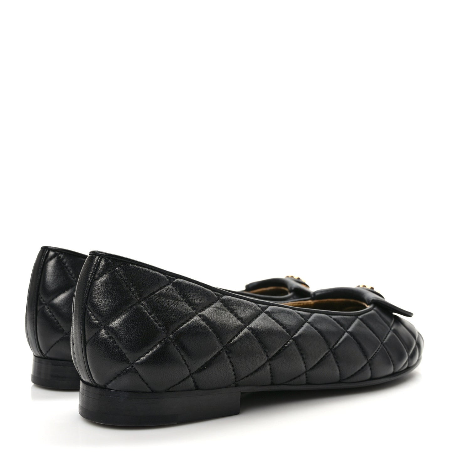 Lambskin Quilted CC Ballerina Flats 38 Black