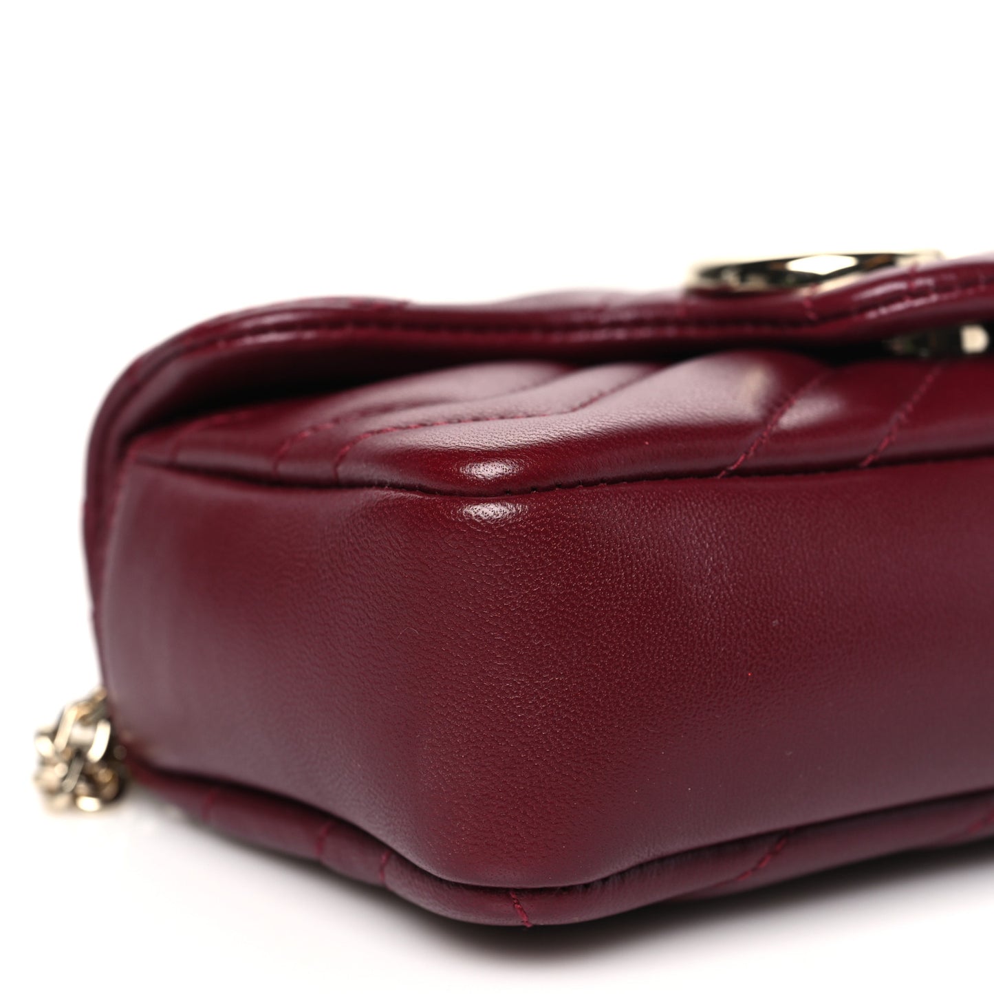 Lambskin Matelasse Mini GG Marmont Shoulder Bag Rosso Ancora