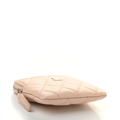 Chanel Caviar Quilted Zip Card Holder Wallet Light Beige 4 of 8