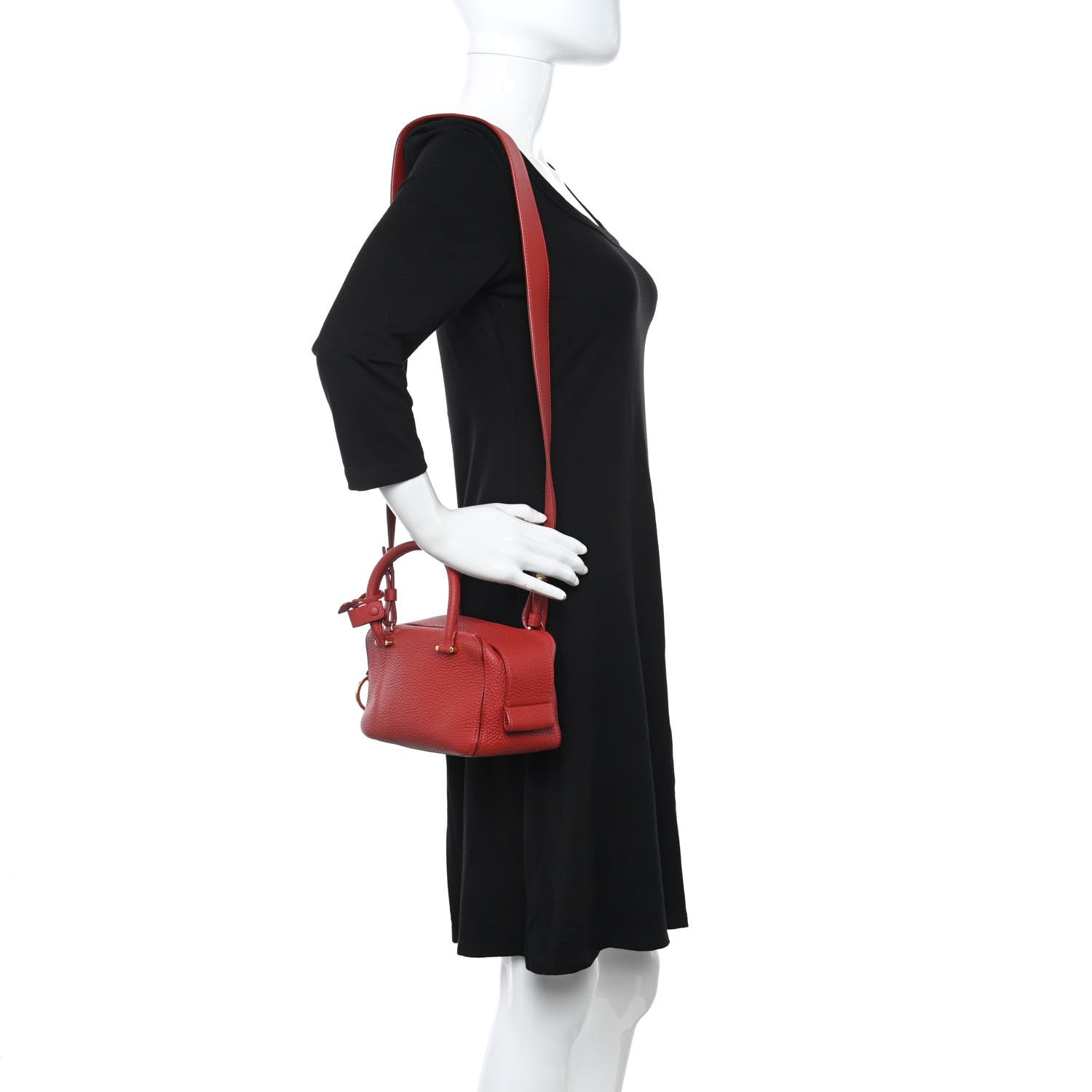 Delvaux Grained Calfskin Mini Cool Box Satchel Scarlet Red 2 of 9