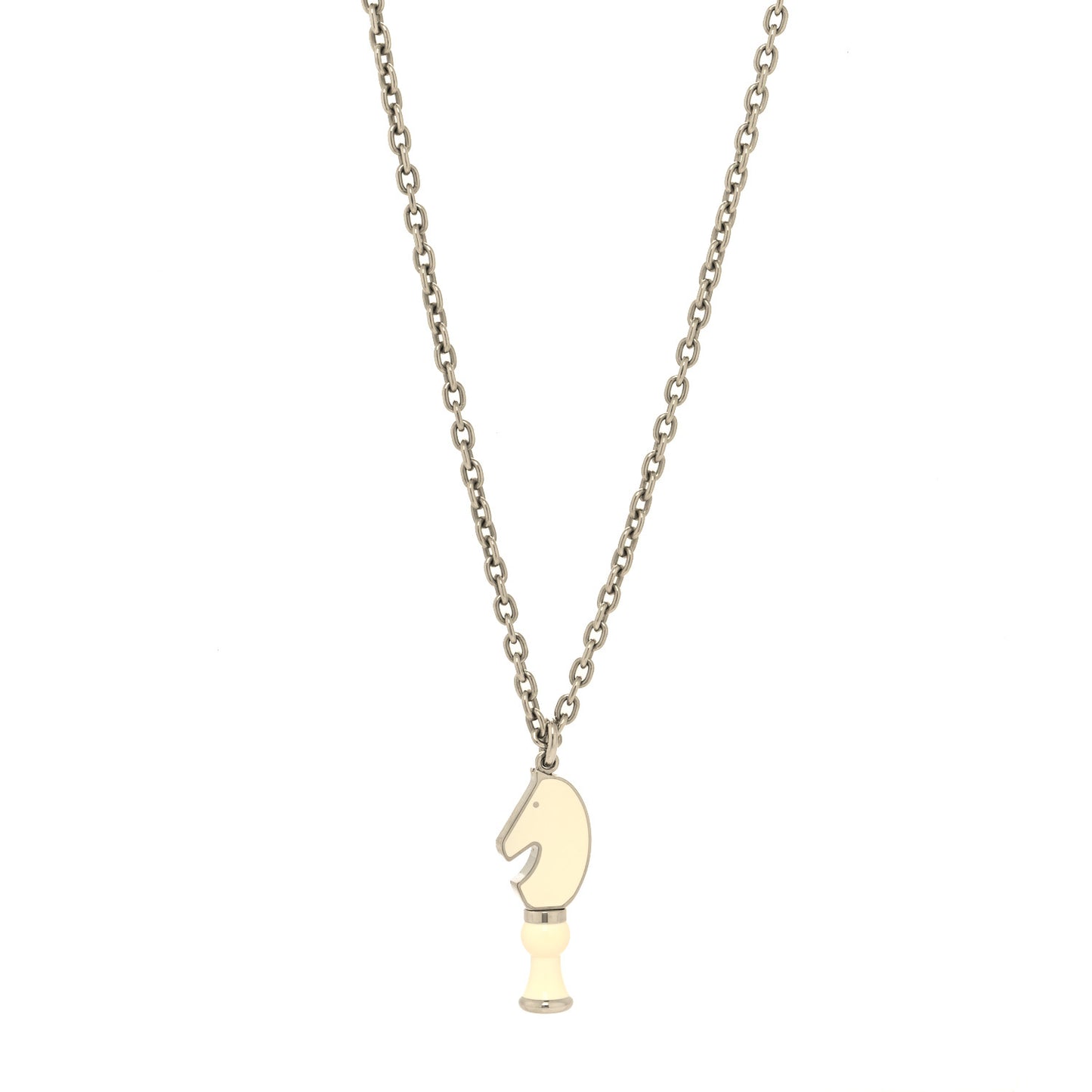 Lacquered Palladium Cavalier Necklace Craie