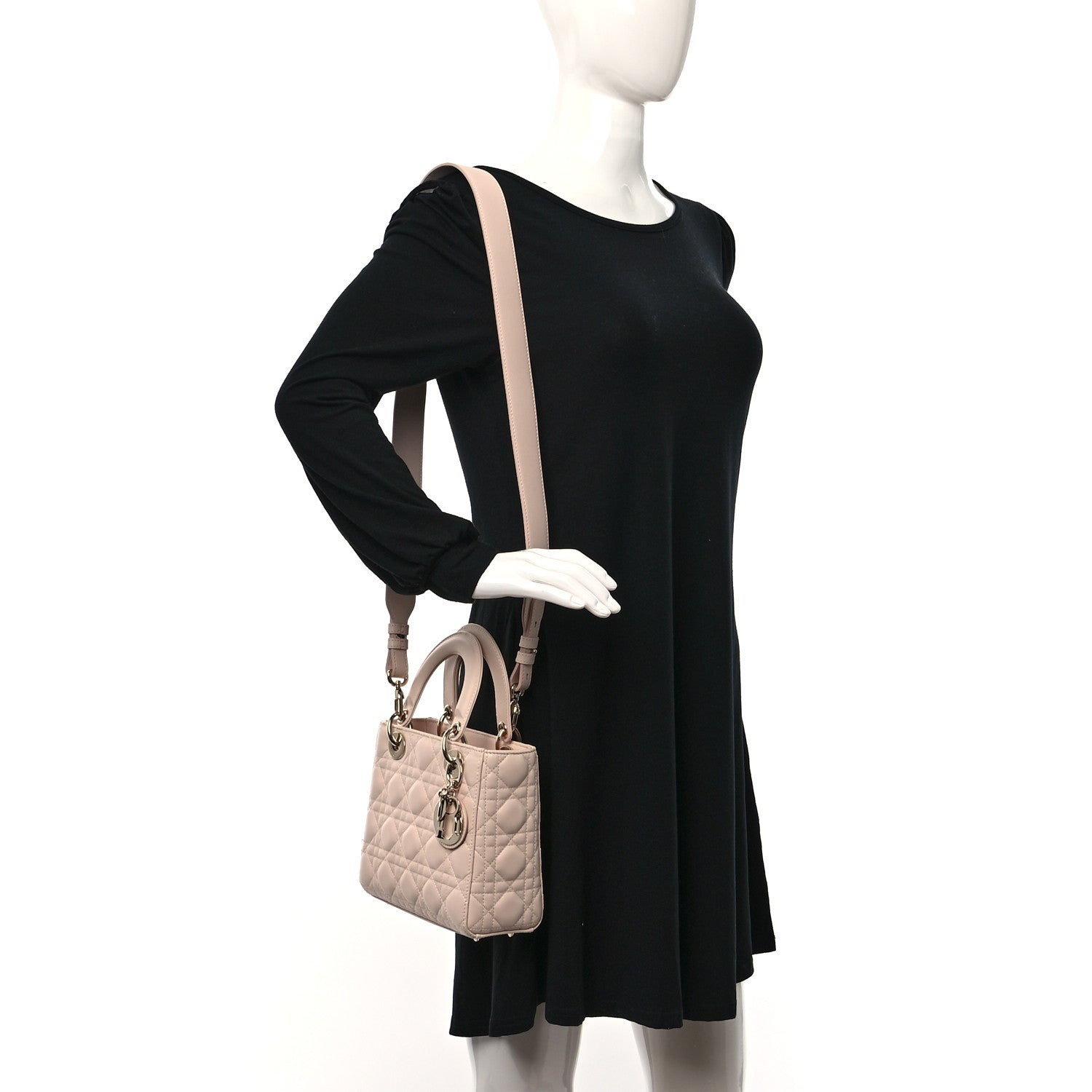 Christian Dior Lambskin Cannage Small My ABCDior Lady Dior Light Pink 2 of 8