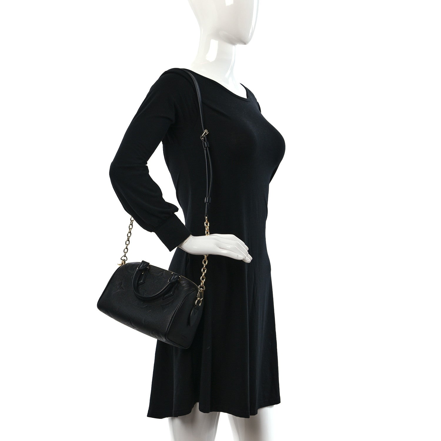 Louis Vuitton Empreinte Monogram Giant Speedy Bandouliere 20 Black 2 of 9