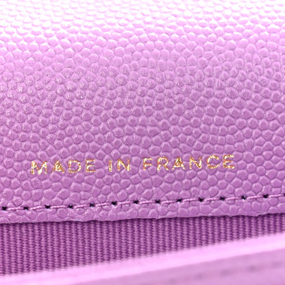 Chanel Caviar Quilted Flap Card Holder Wallet Purple 7 of 9