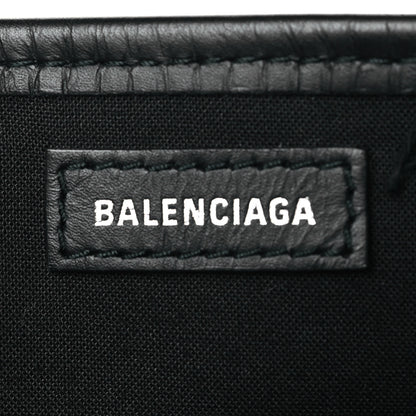Balenciaga Cotton Canvas Calfskin Navy Cabas XS Natural Black 7 of 11