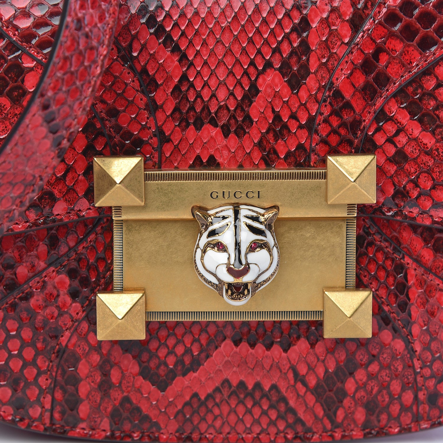 Gucci Elaphe Radiata Small Osiride Shoulder Bag Hibiscus Red 8 of 10