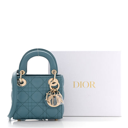 Christian Dior Lambskin Cannage Micro Lady Dior Cloud Blue 11 of 11