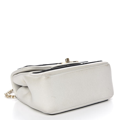 Chanel Lambskin Quilted Graphic Mini Flap Bag Black White 4 of 17