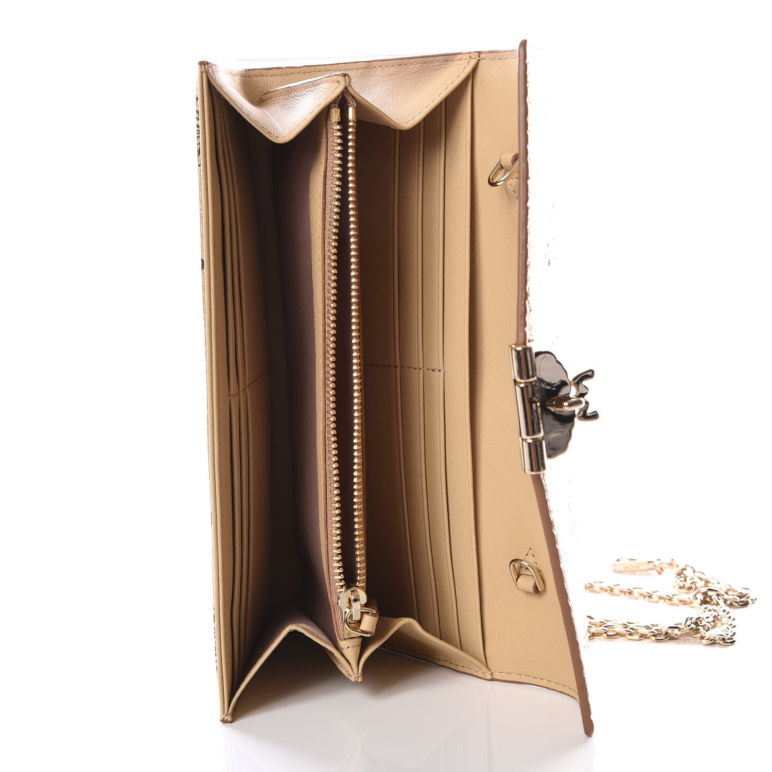 MCM Metallic Visetos Patricia Wallet On Chain Gold 4 of 7