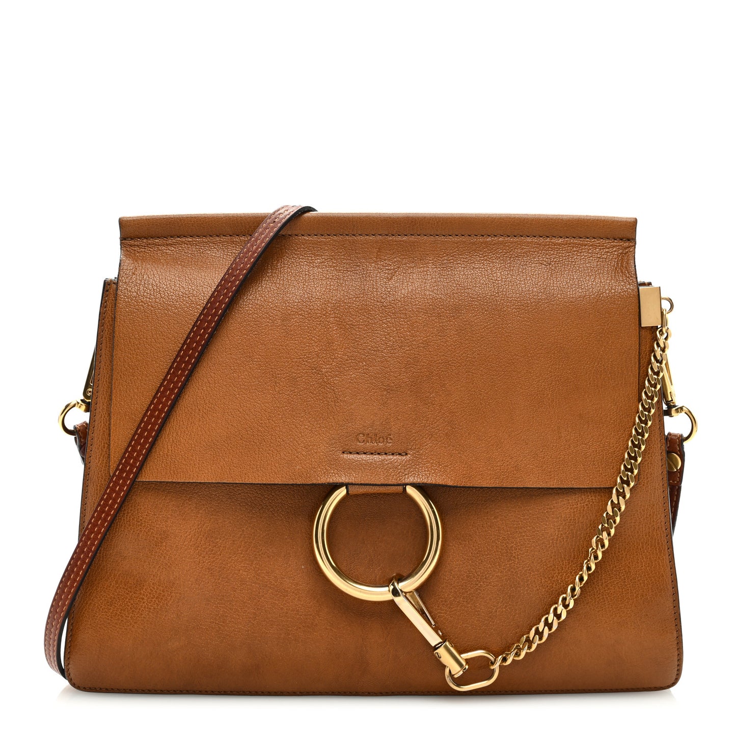 Goatskin Medium Faye Shoulder Bag Caramel