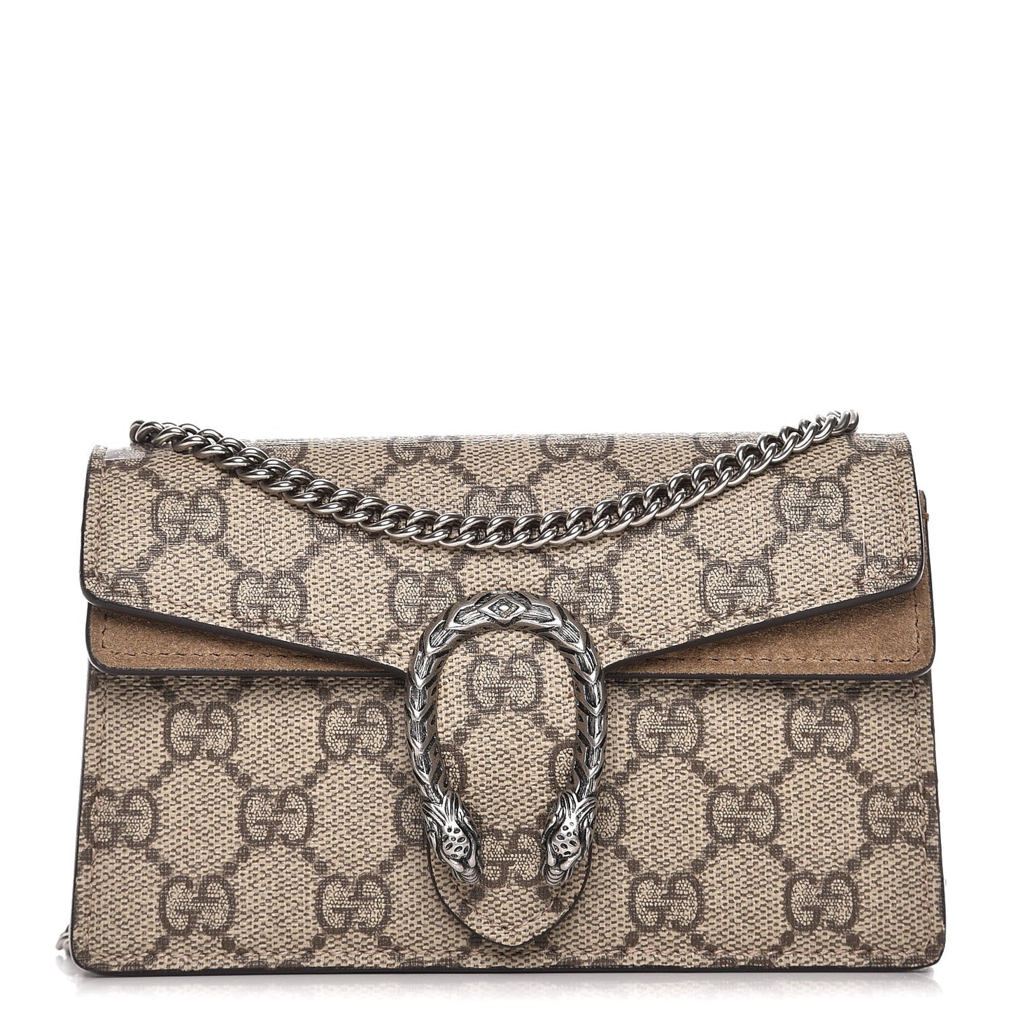 GG Supreme Monogram Super Mini Dionysus Shoulder Bag Taupe