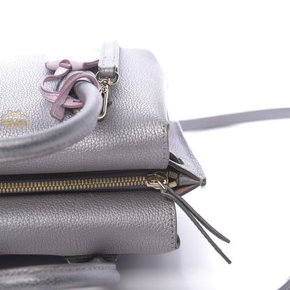 MCM Metallic Grained Calfskin Mini Milla Tote Spike Silver 11 of 15