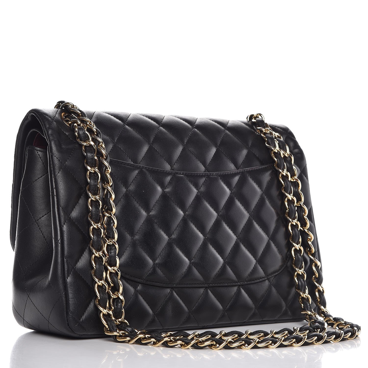 Chanel Lambskin Quilted Jumbo Double Flap Black 4 of 12