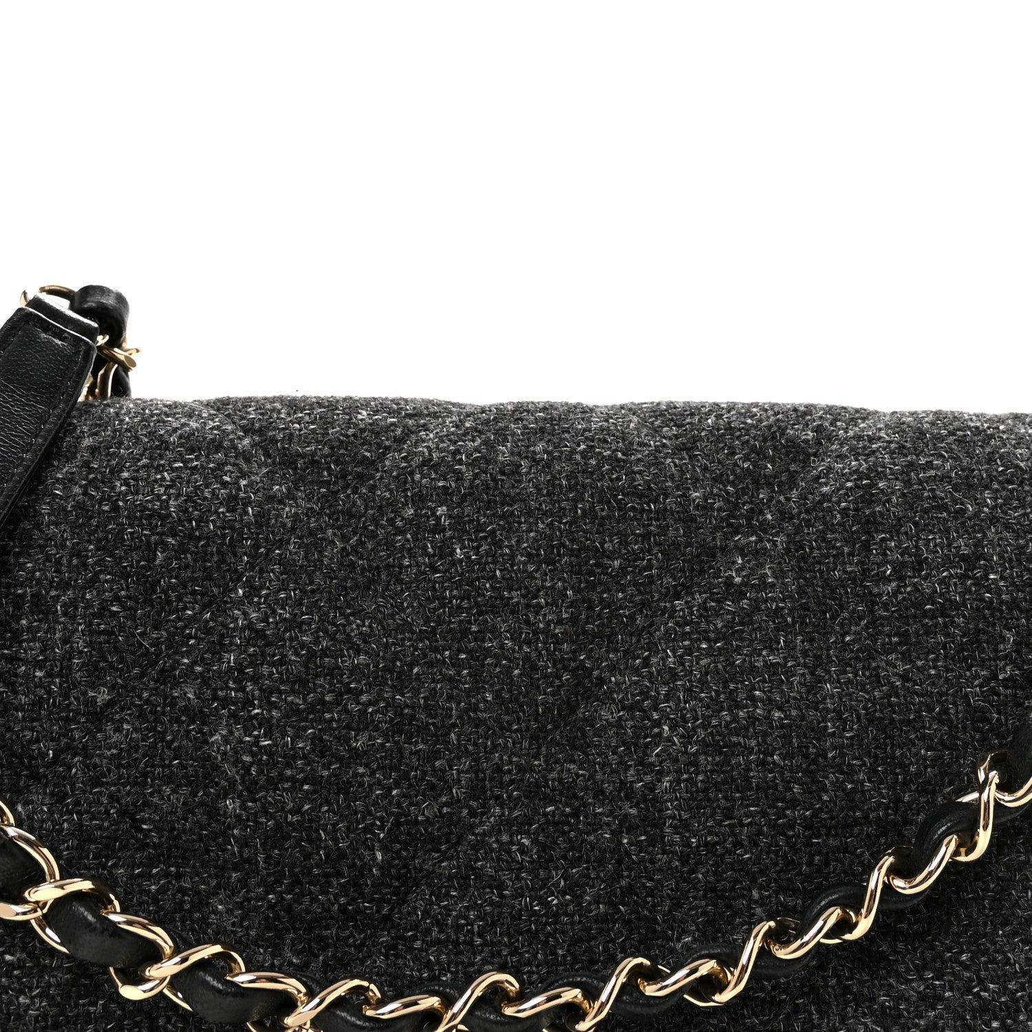 Chanel Wool Tweed Quilted Coco Neige Chain Around Flap Black 8 of 10