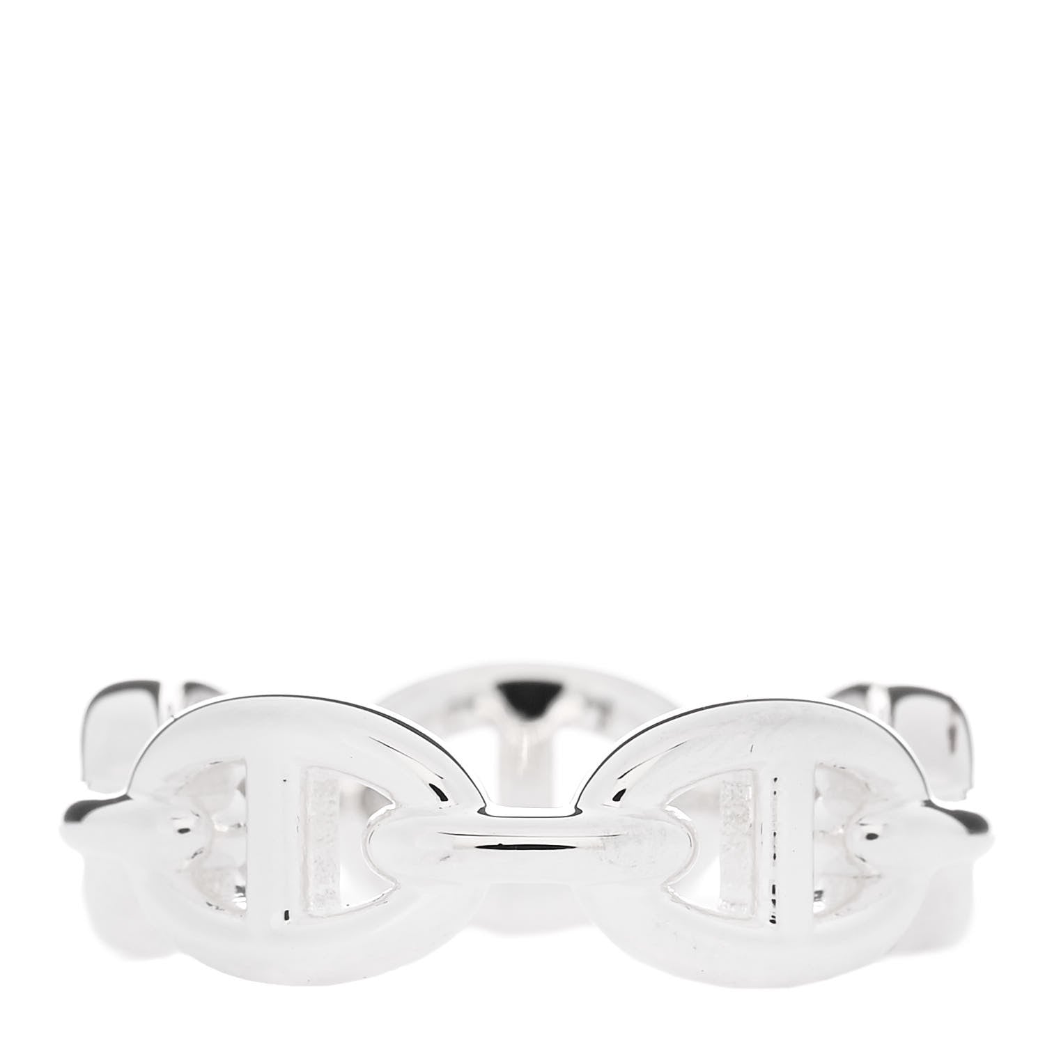 Hermes Sterling Silver PM Chaine d'Ancre Enchainee Band Ring 55 7.25 3 of 9
