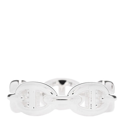 Hermes Sterling Silver PM Chaine d'Ancre Enchainee Band Ring 55 7.25 3 of 9