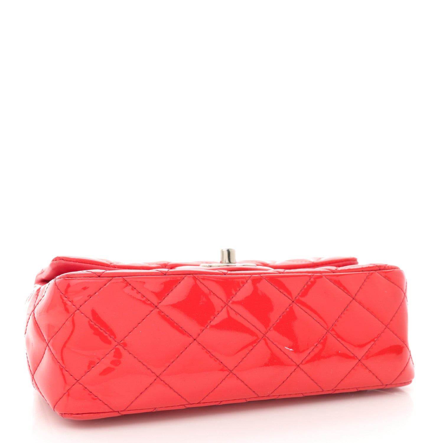 Chanel Patent Calfskin Quilted Mini Rectangular Flap Red 4 of 12