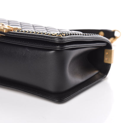 Chanel Calfskin Quilted Medium Boy Top Handle Flap Black 9 of 9