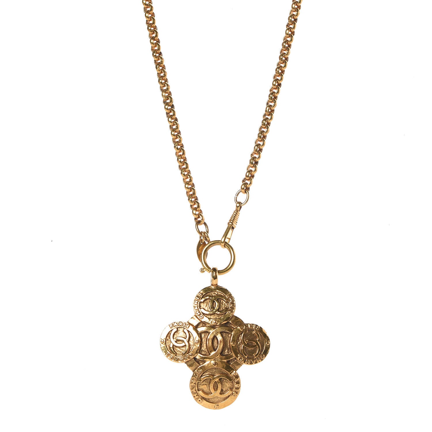 Chanel CC Chain Pendant Long Necklace Gold 1 of 6