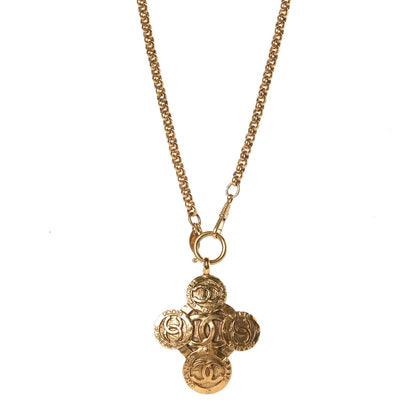 Chanel CC Chain Pendant Long Necklace Gold 1 of 6