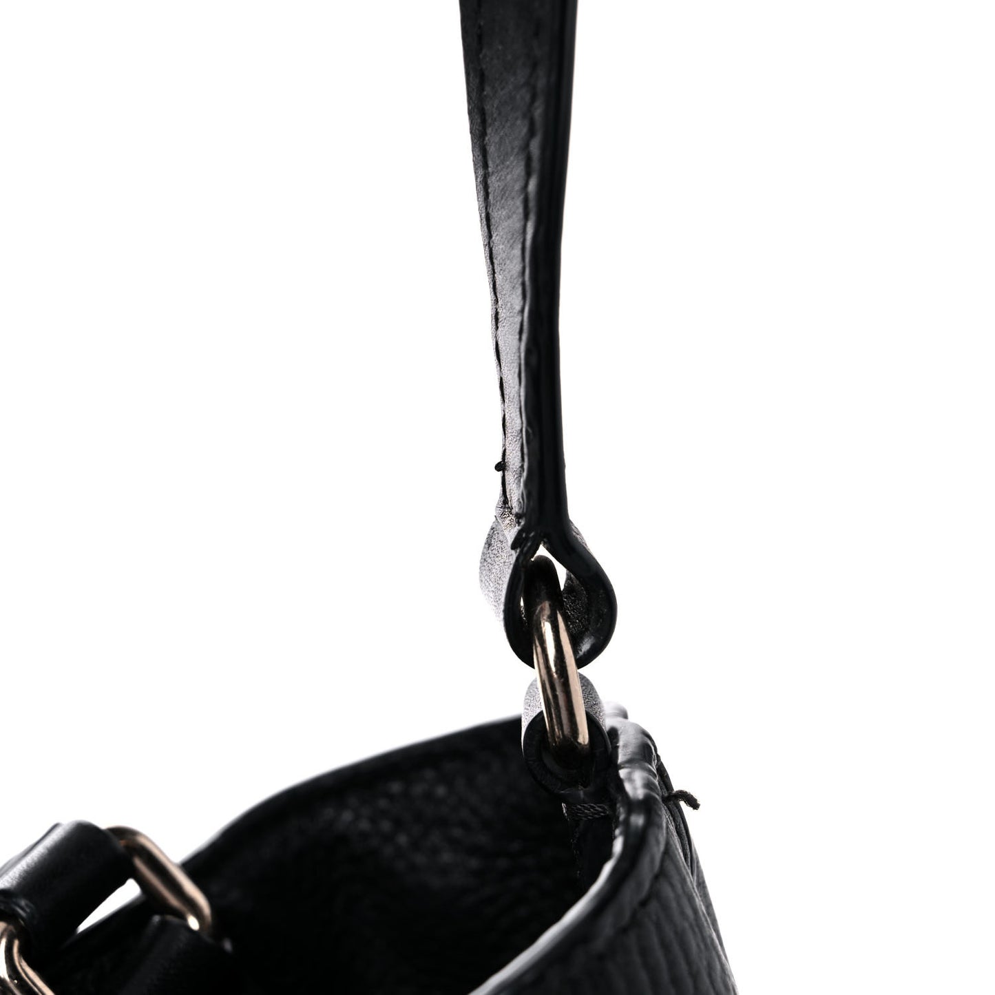Grainy Calfskin House Check Small Maidstone Black