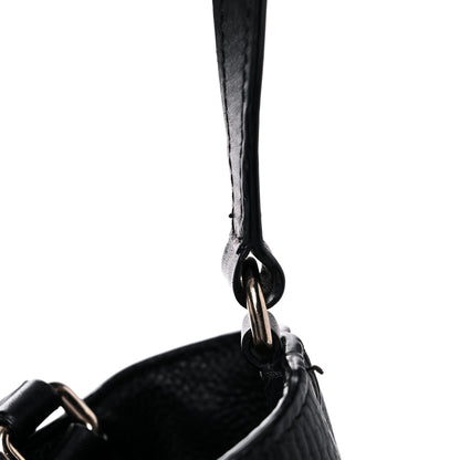 Burberry Grainy Calfskin House Check Small Maidstone Black 14 of 15