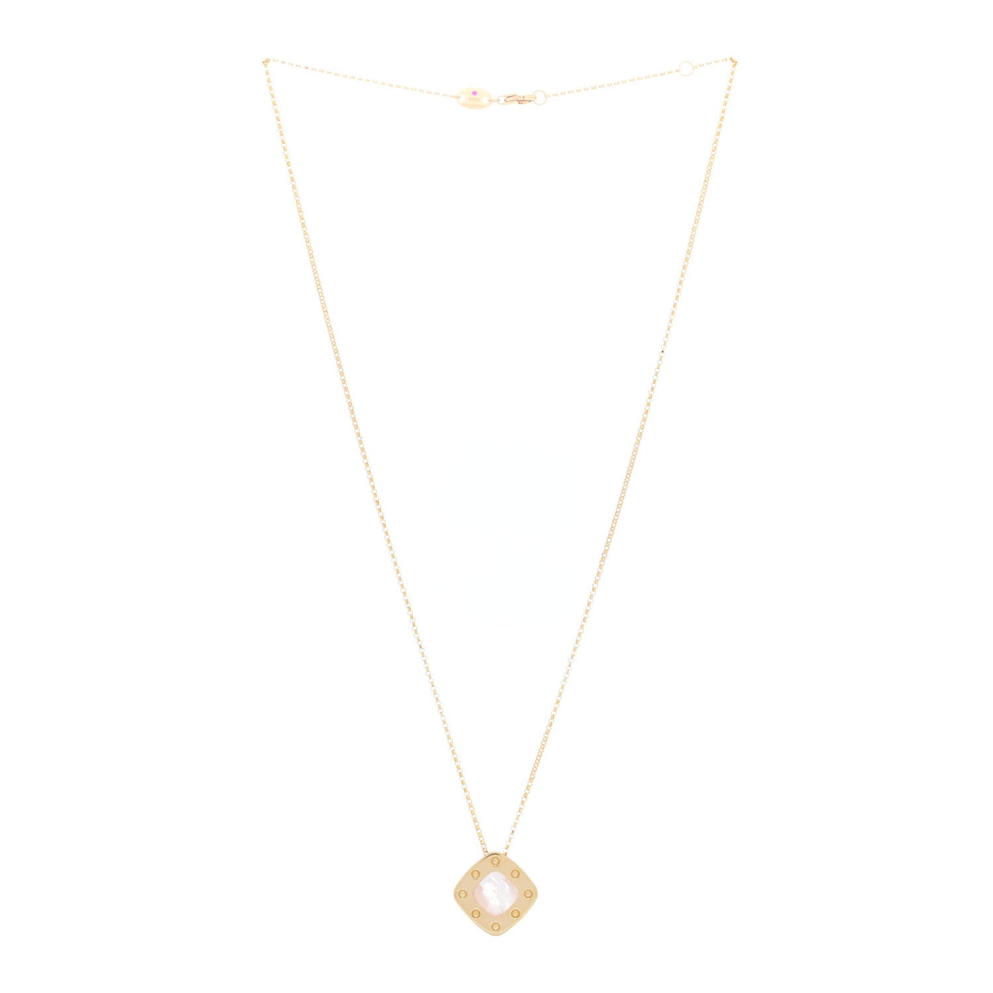18K Yellow Gold Mother of Pearl Pois Mois Pendant Necklace