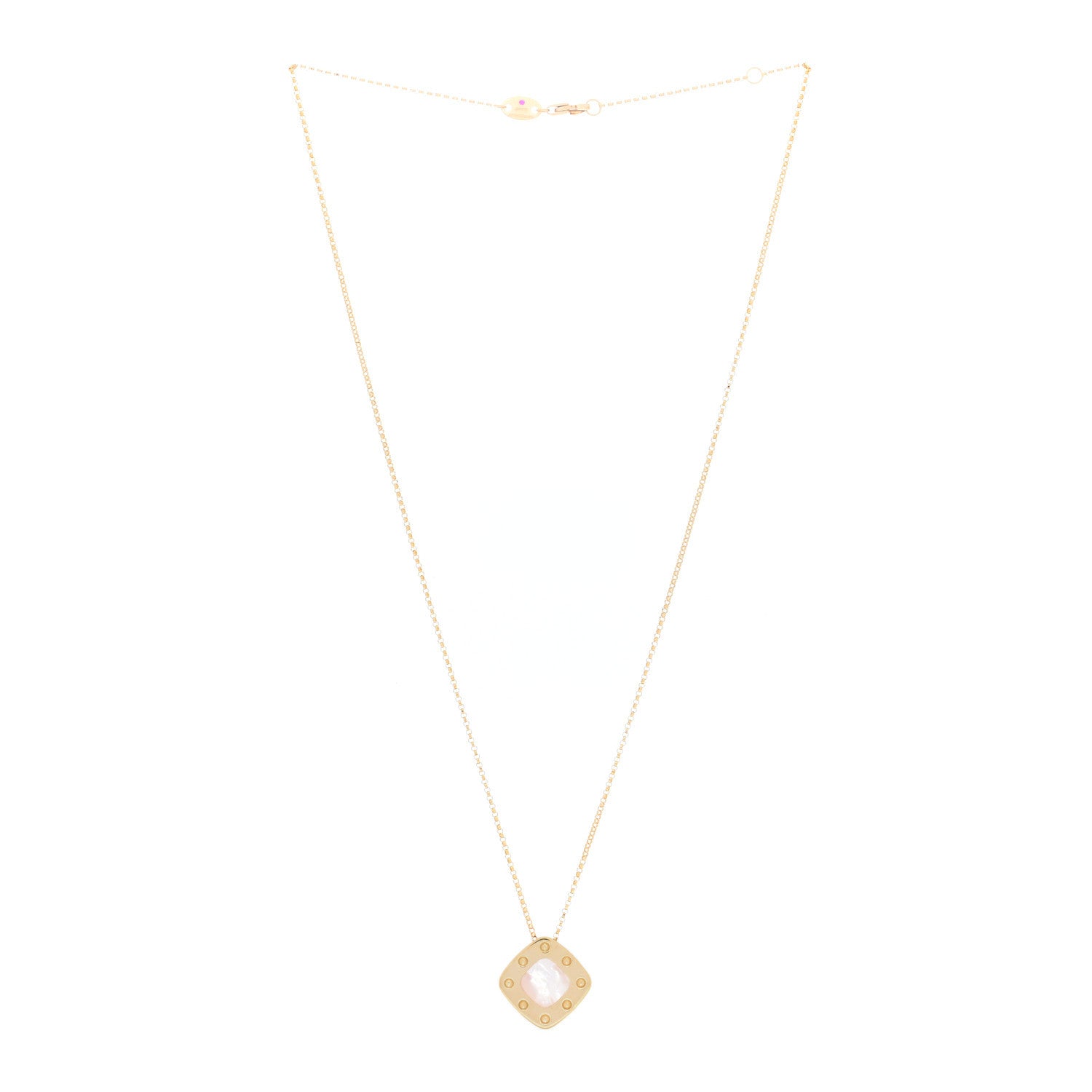 Roberto Coin 18K Yellow Gold Mother of Pearl Pois Mois Pendant Necklace 2 of 3